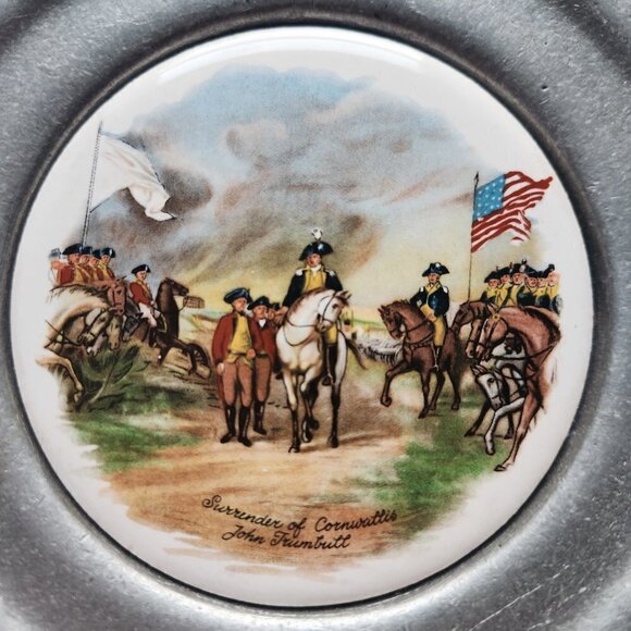 Surrender of Cornwallis John Trumbull Pewter Plate The Great American Revolution - Picture 2 of 9